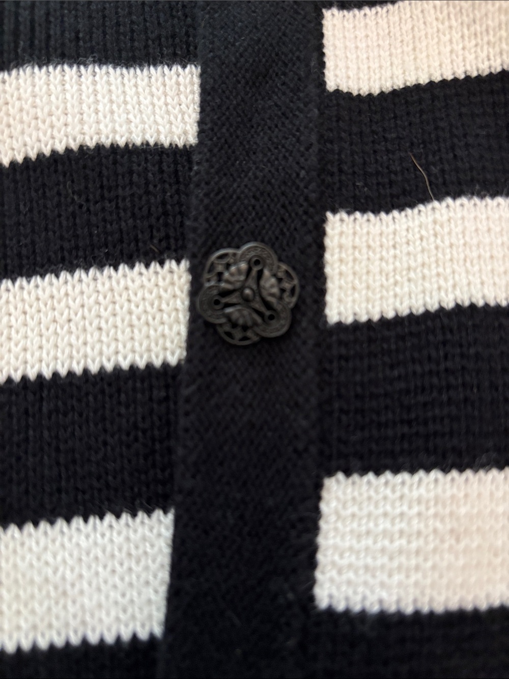 LOFT Black and White Striped Women’s Cardigan Jacket - Picture 4 of 4